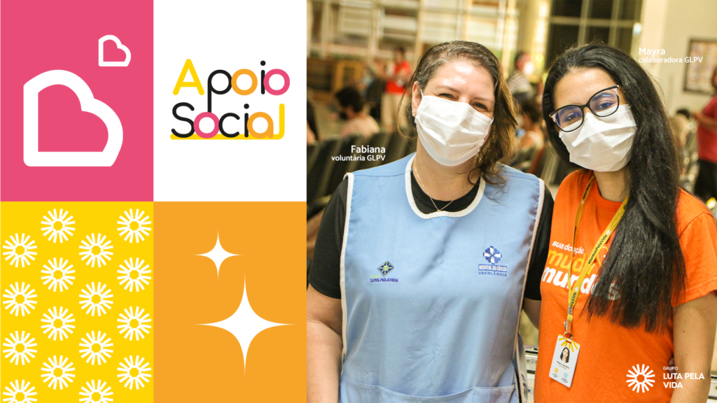 Colaboradores e Voluntários do Apoio Social recebem e entregam doações aos paciente.