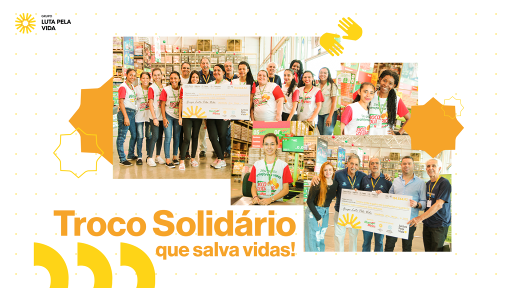 Loja do supermercado Mart Minas faz doação do Troco Solidário ao GLPV