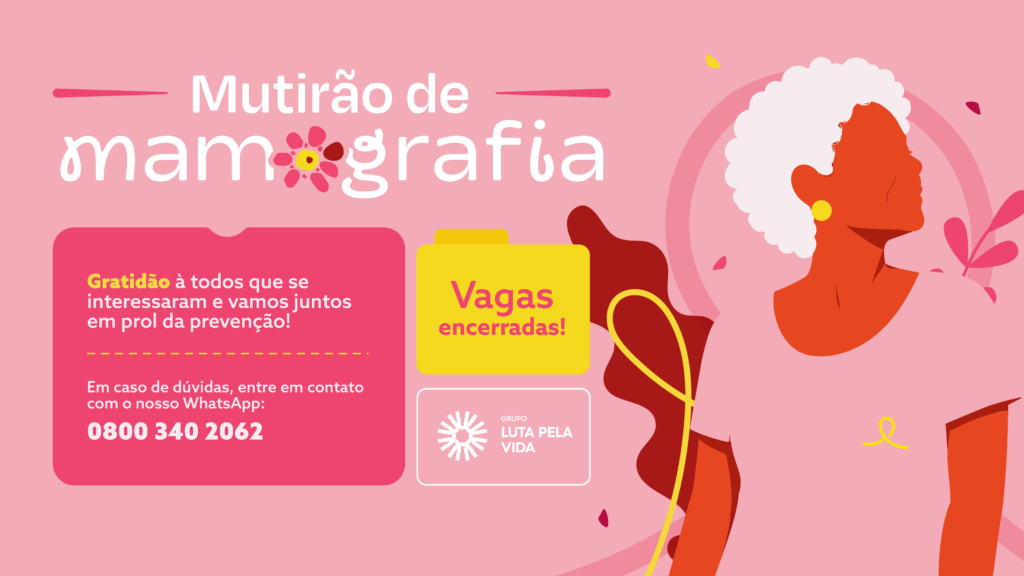 Mutirão de Mamografia 2026 está com vagas esgotadas. 