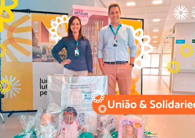 Colaboradores do Sicoob Coopacredi fizeram a entraga na sede do Grupo Luta Pela Vida.