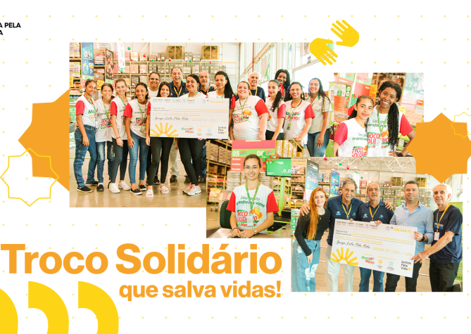 Loja do supermercado Mart Minas faz doação do Troco Solidário ao GLPV