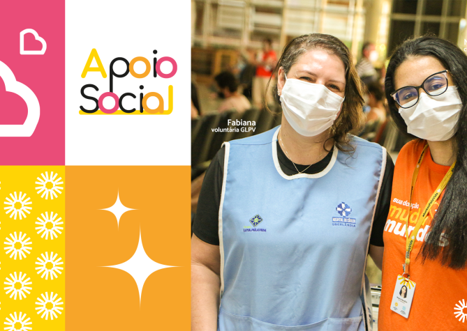 Colaboradores e Voluntários do Apoio Social recebem e entregam doações aos paciente.