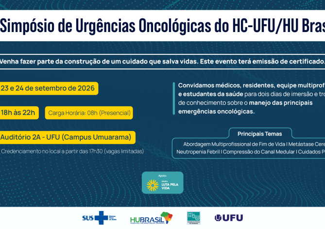 Banner de divulgação II Simpósio de Urgências Oncológicas